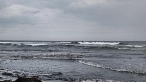 the water looked cold but was surprisingly warm